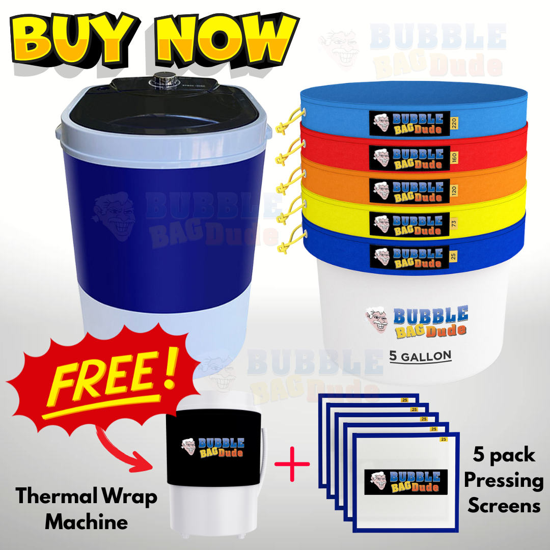 BUBBLEBAGDUDE Bubble Machine 5 Gallon with 5 Bag Kit Extraction Bags