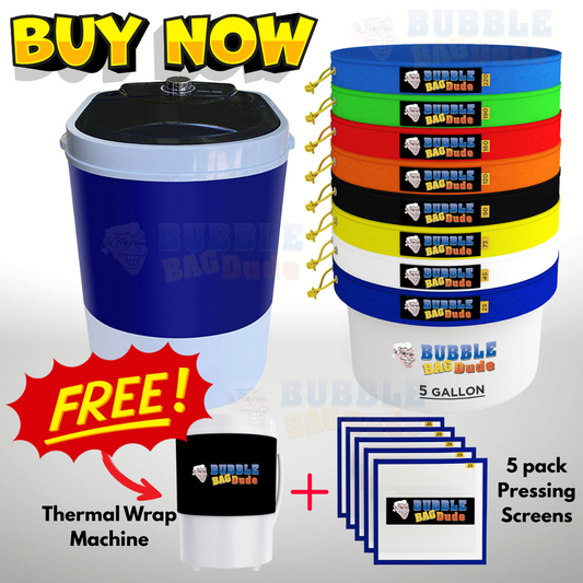 BUBBLEBAGDUDE Bubble Machine 5 Gallon with 8 Bag Kit Extraction Bags