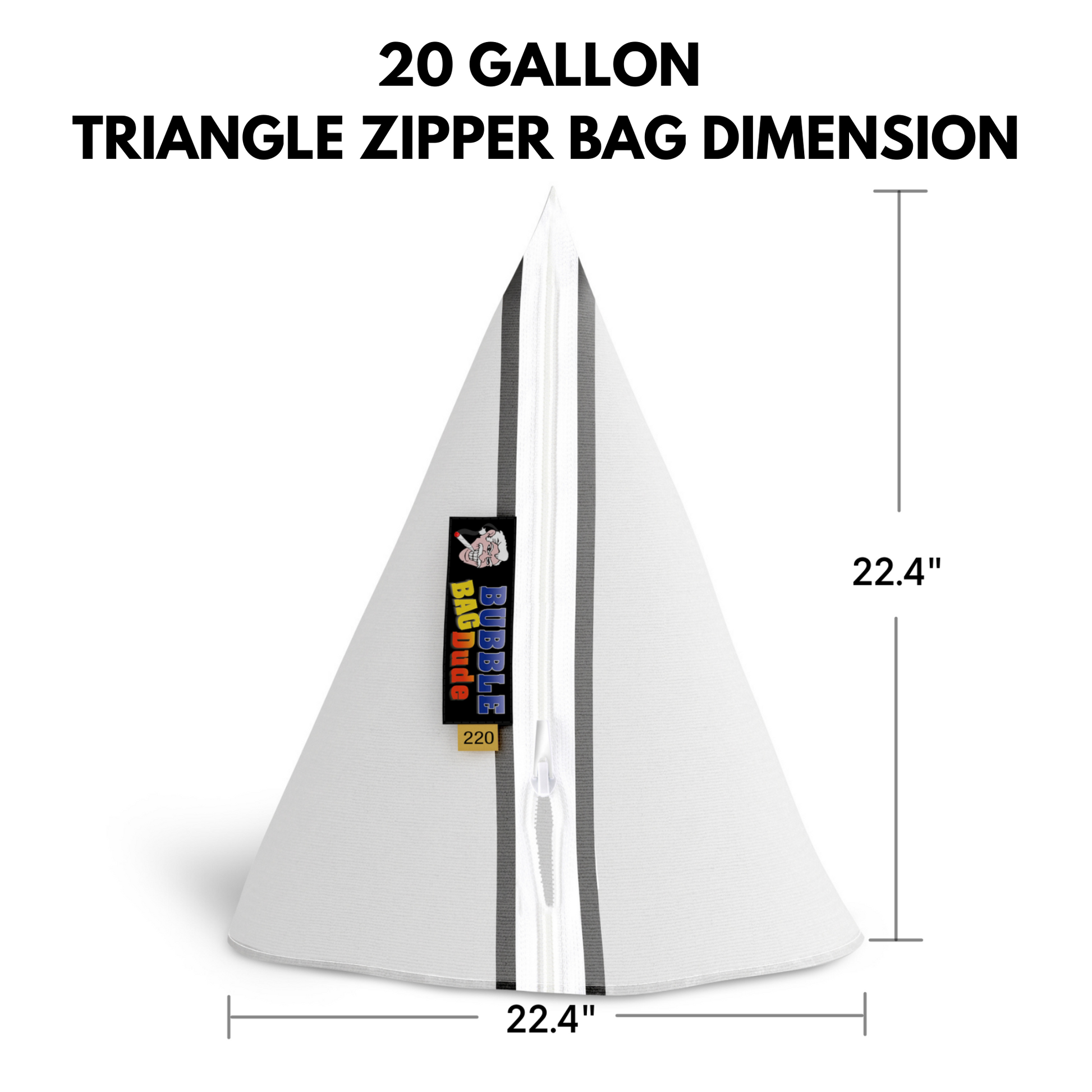 20 GAL TRIANGLE ZIPPER BAG BAG DIMENSION