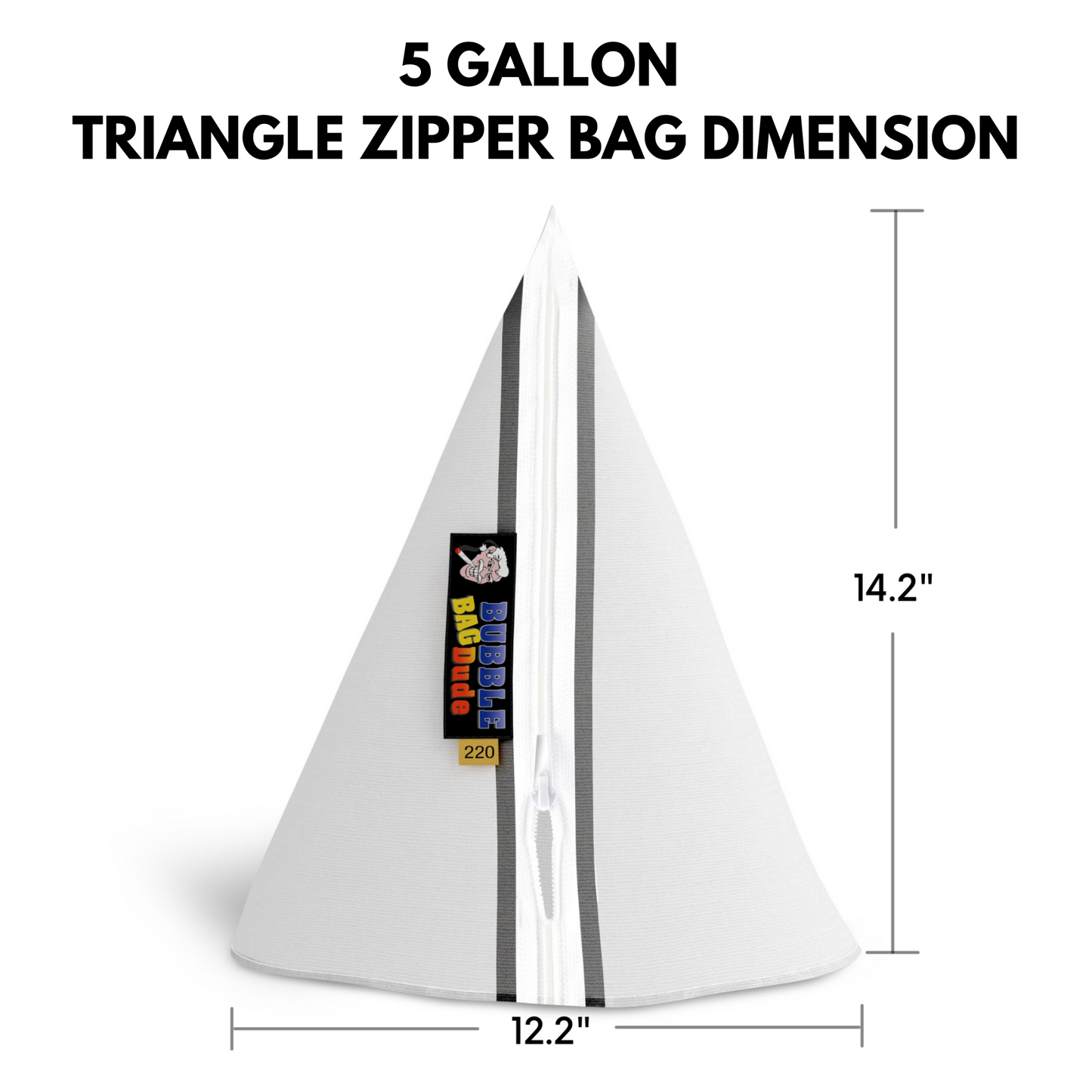 5 GAL TRIANGLE ZIPPER BAG BAG DIMENSION